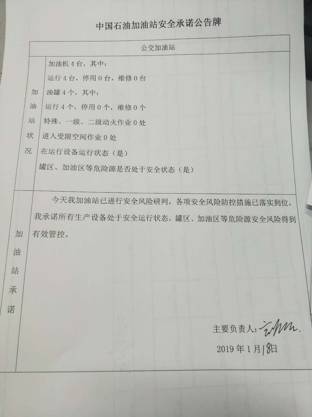 20190118安全承诺公告牌公示