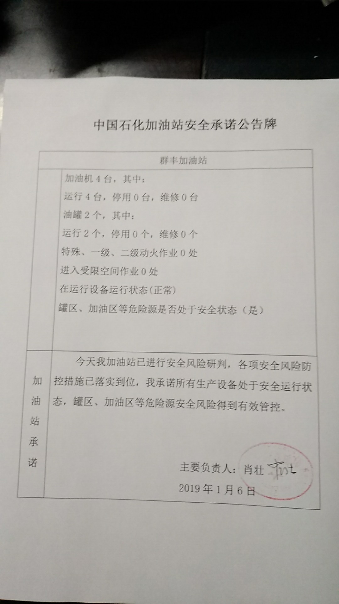 20190106安全承诺公告牌公示