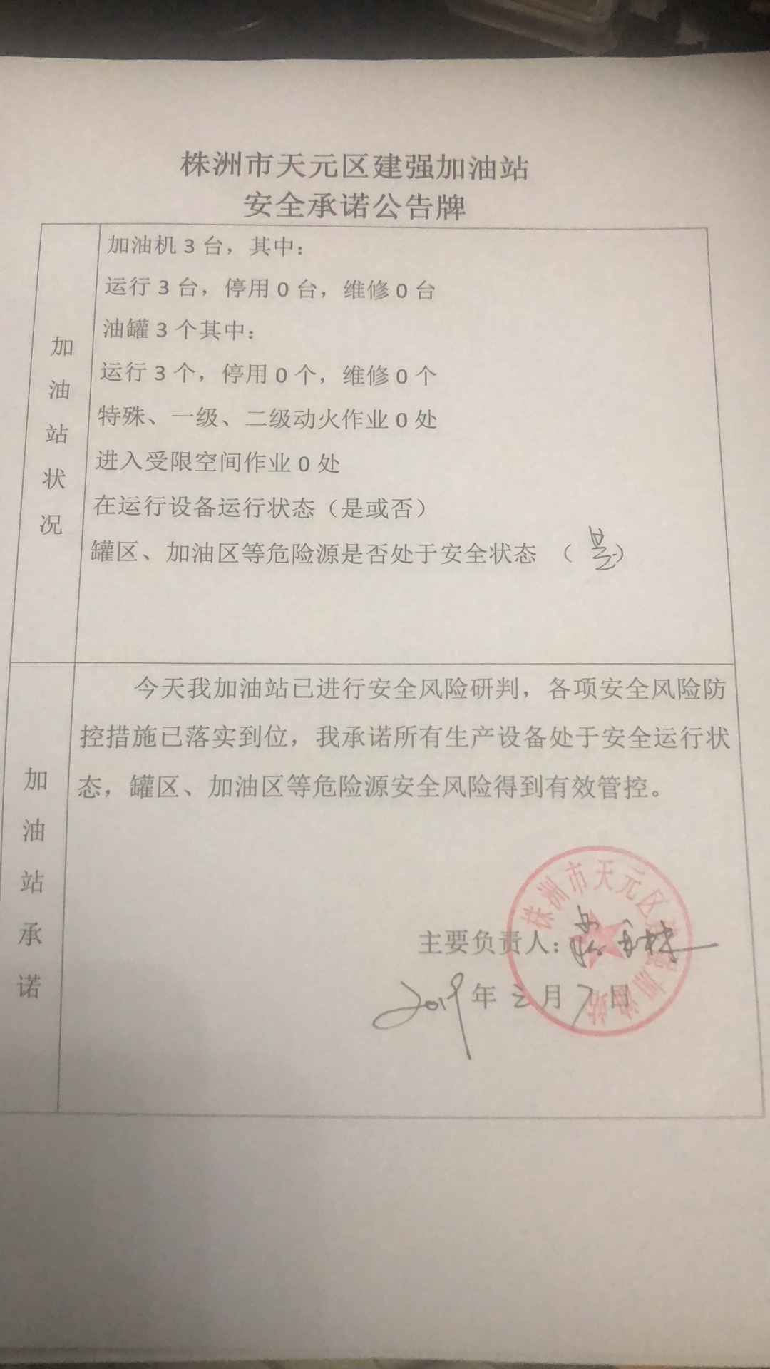 20190107安全承诺公告牌公示