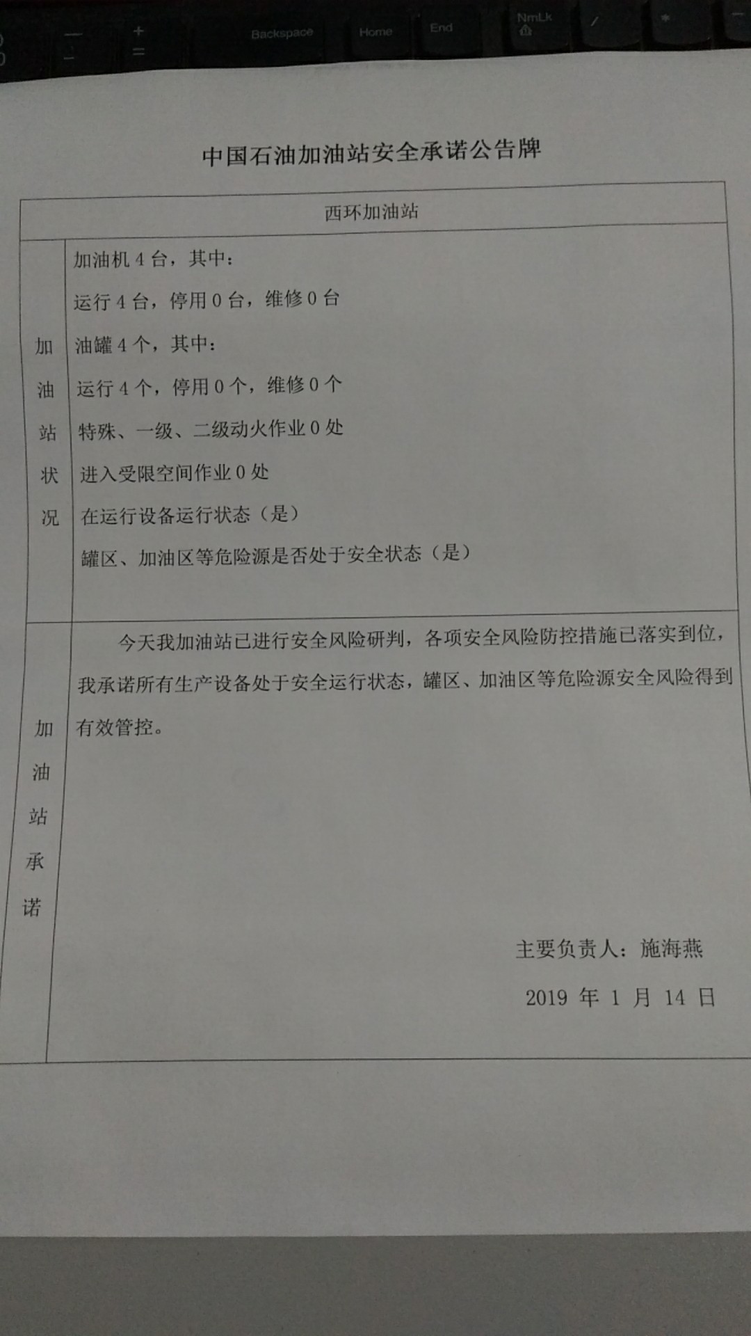 20190114安全承诺公告牌公示