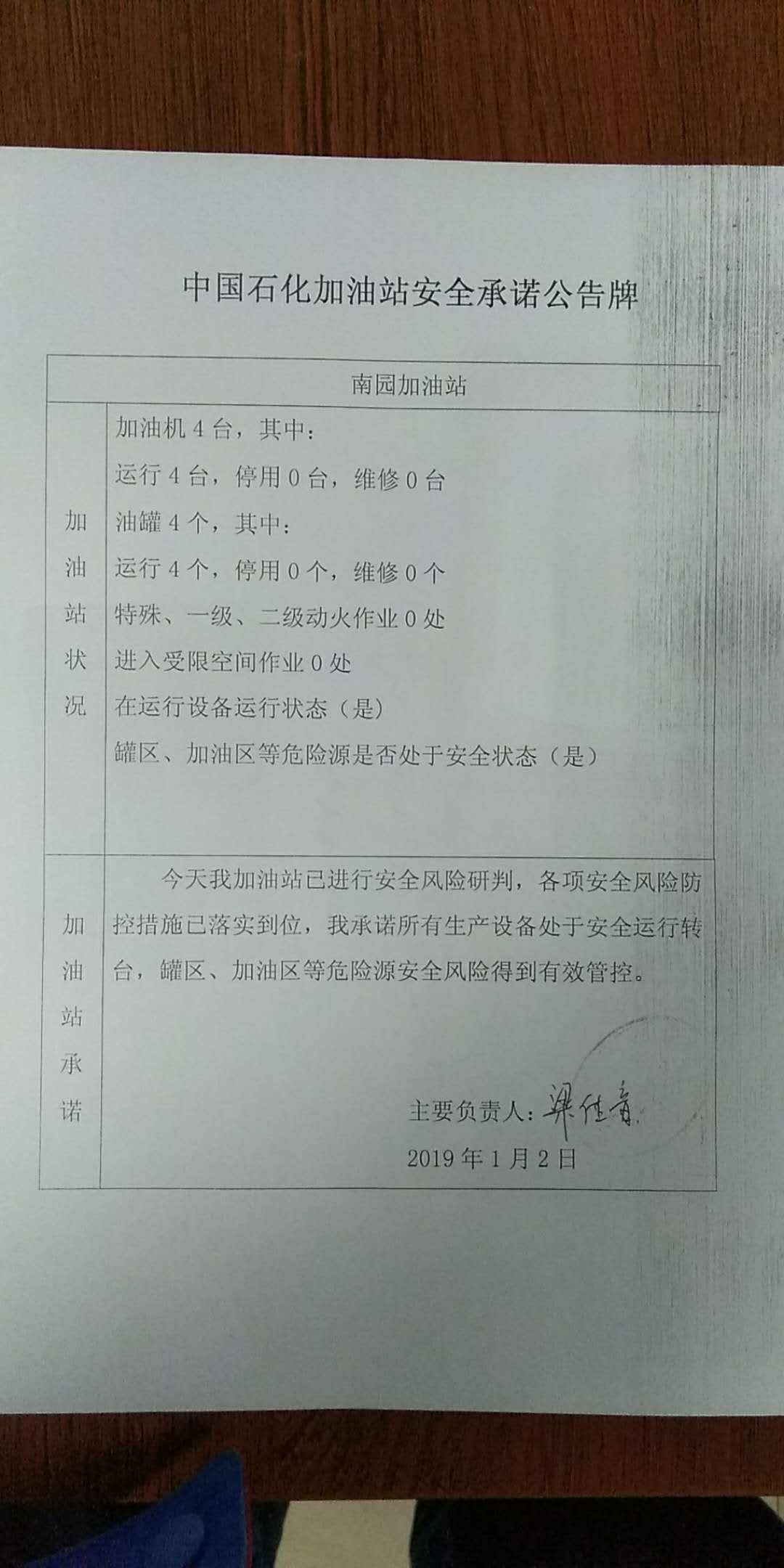 20190102安全承诺公告牌公示