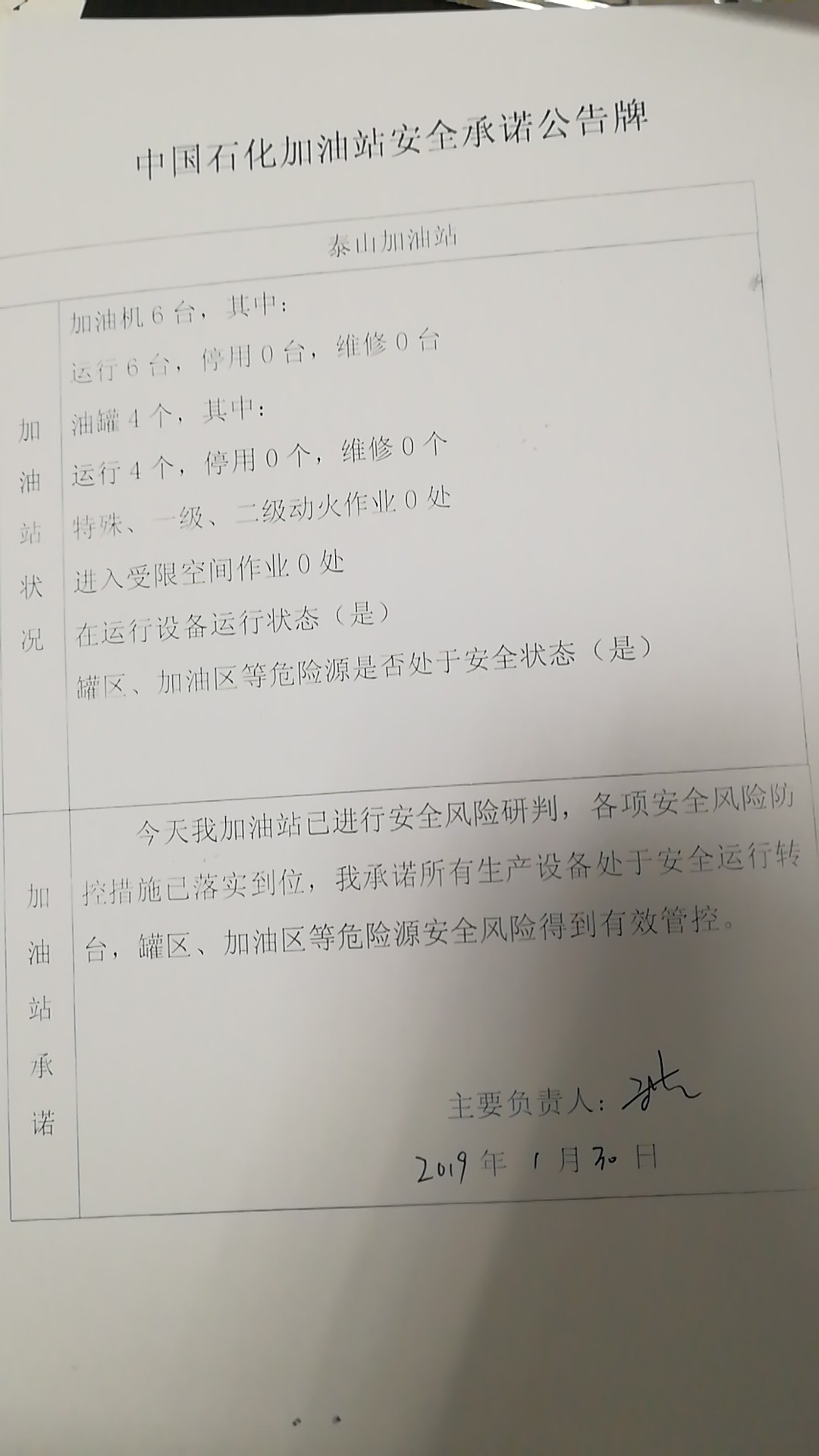 20190130安全承诺公告牌公示