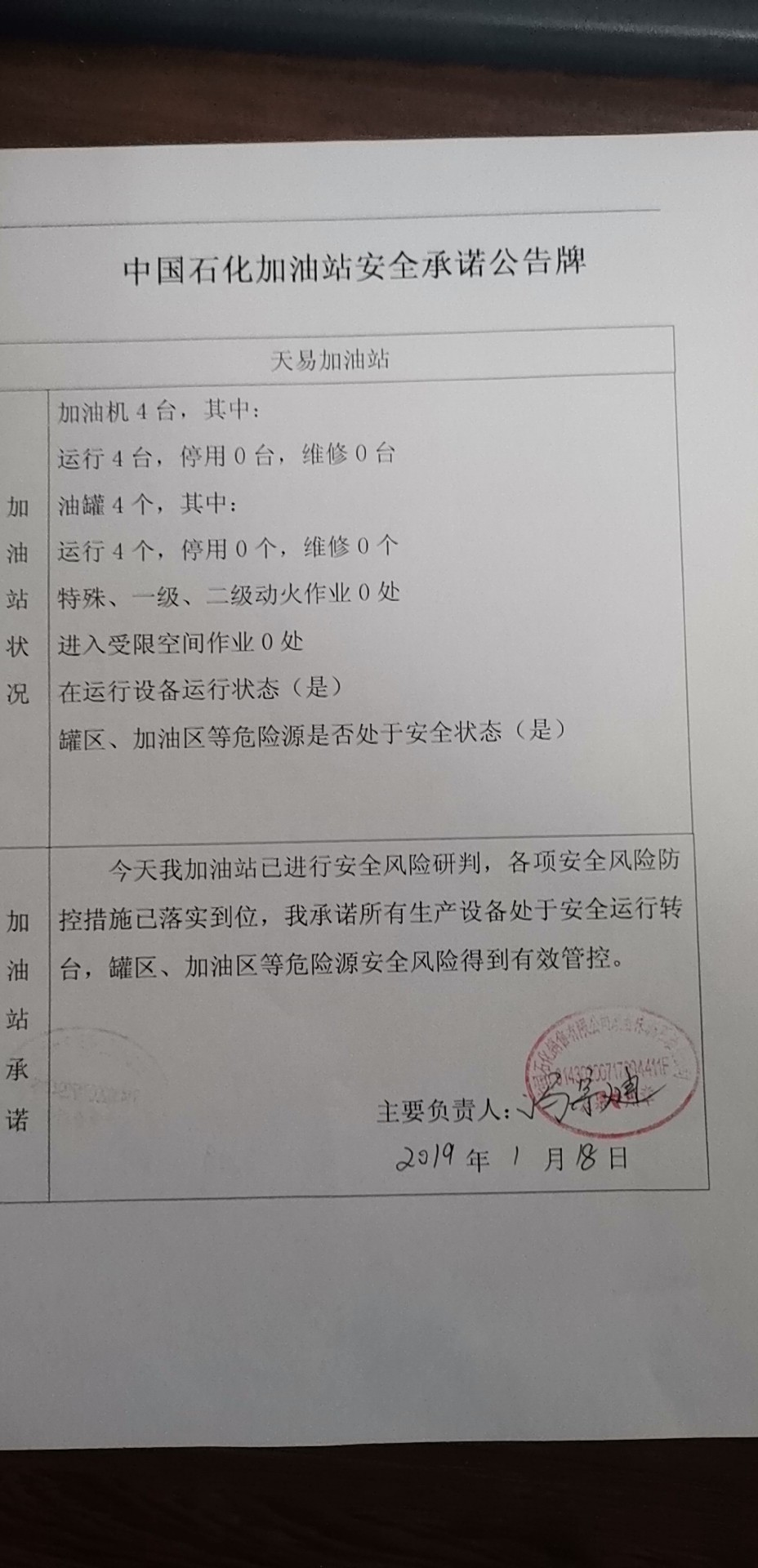 20190118安全承诺公告牌公示