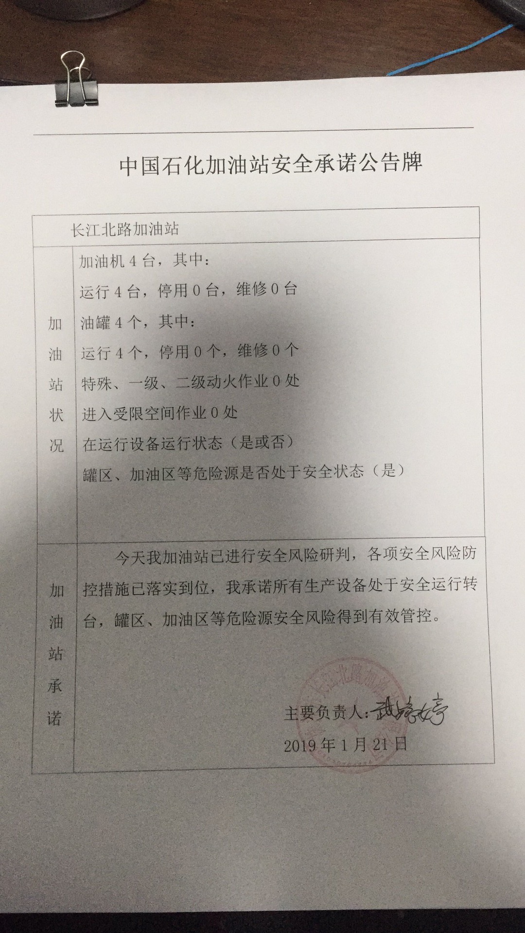 20190121安全承诺公告牌公示