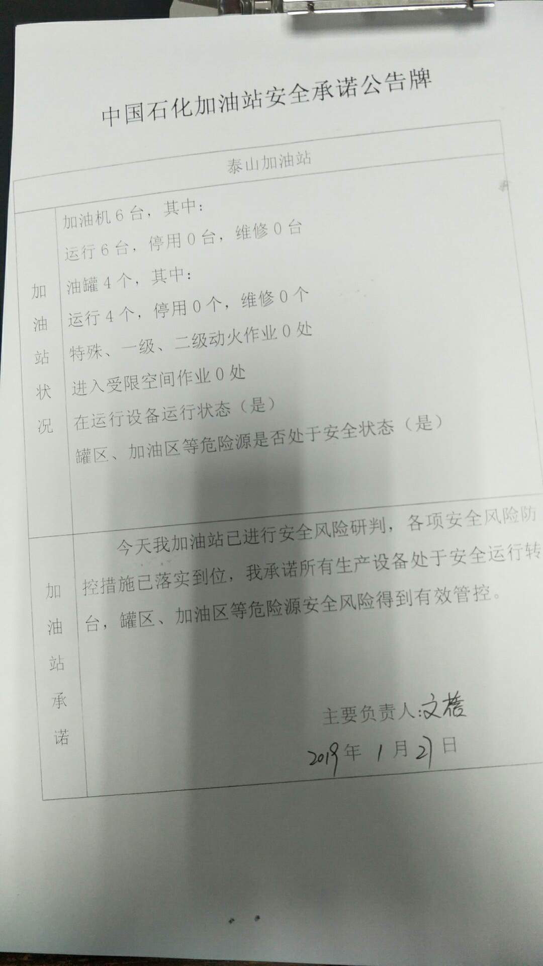 20190127安全承诺公告牌公示