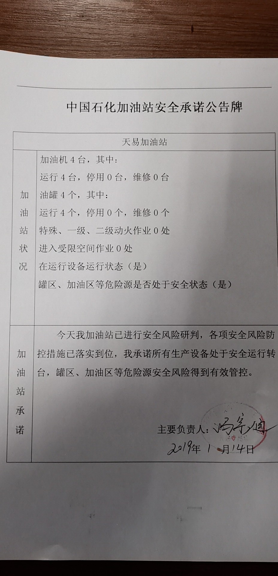20190114安全承诺公告牌公示