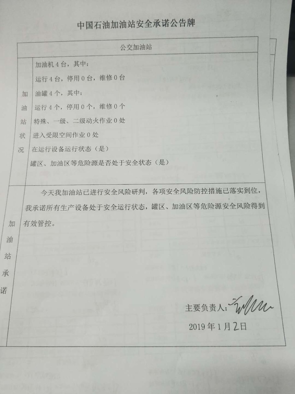 20190102安全承诺公告牌公示