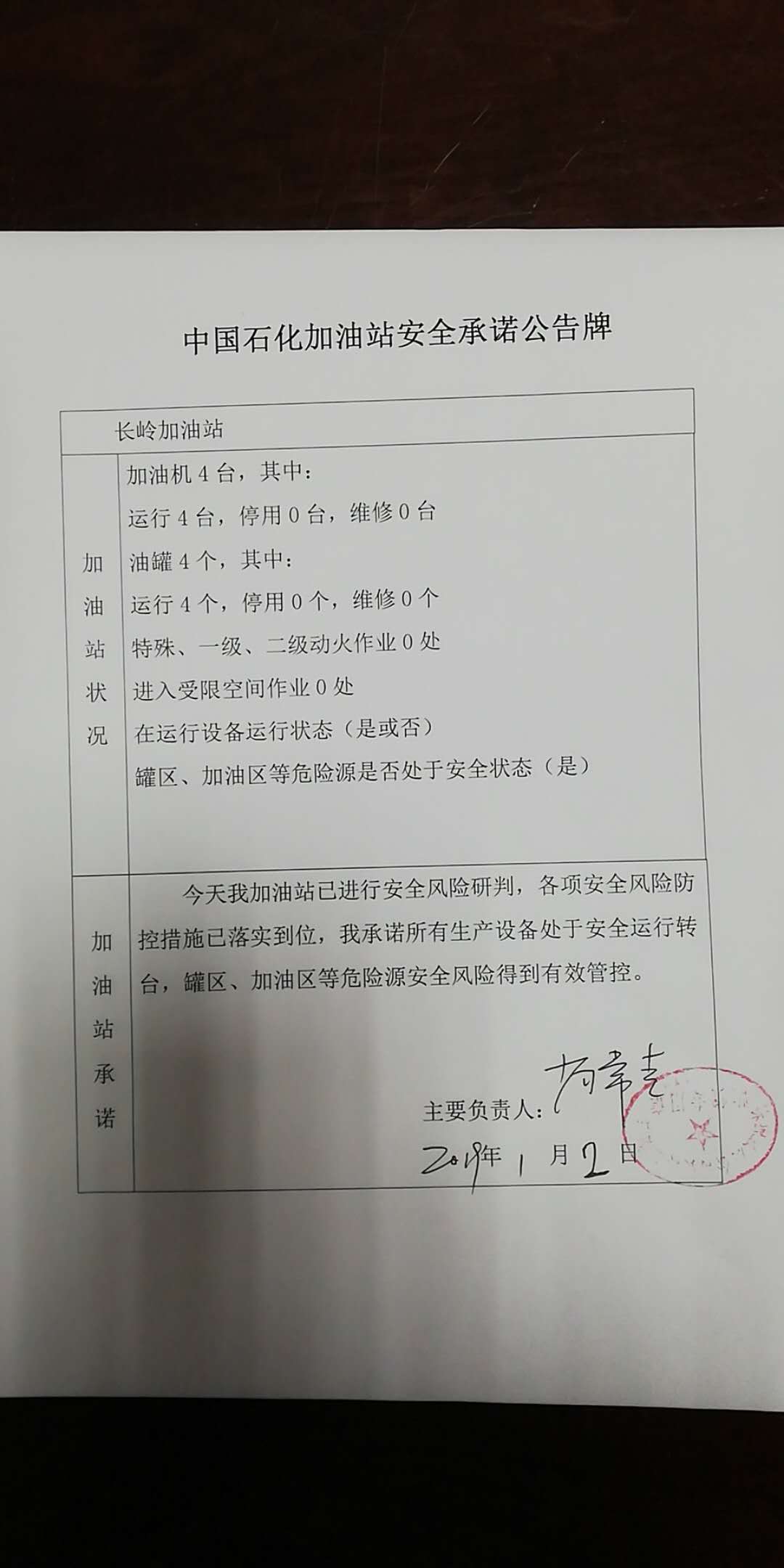 20190102安全承诺公告牌公示