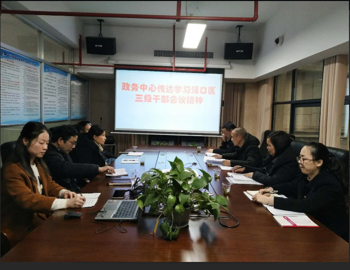 政务中心认真学习传达区三级干部会议和区 人大、政协一届一次会议精神