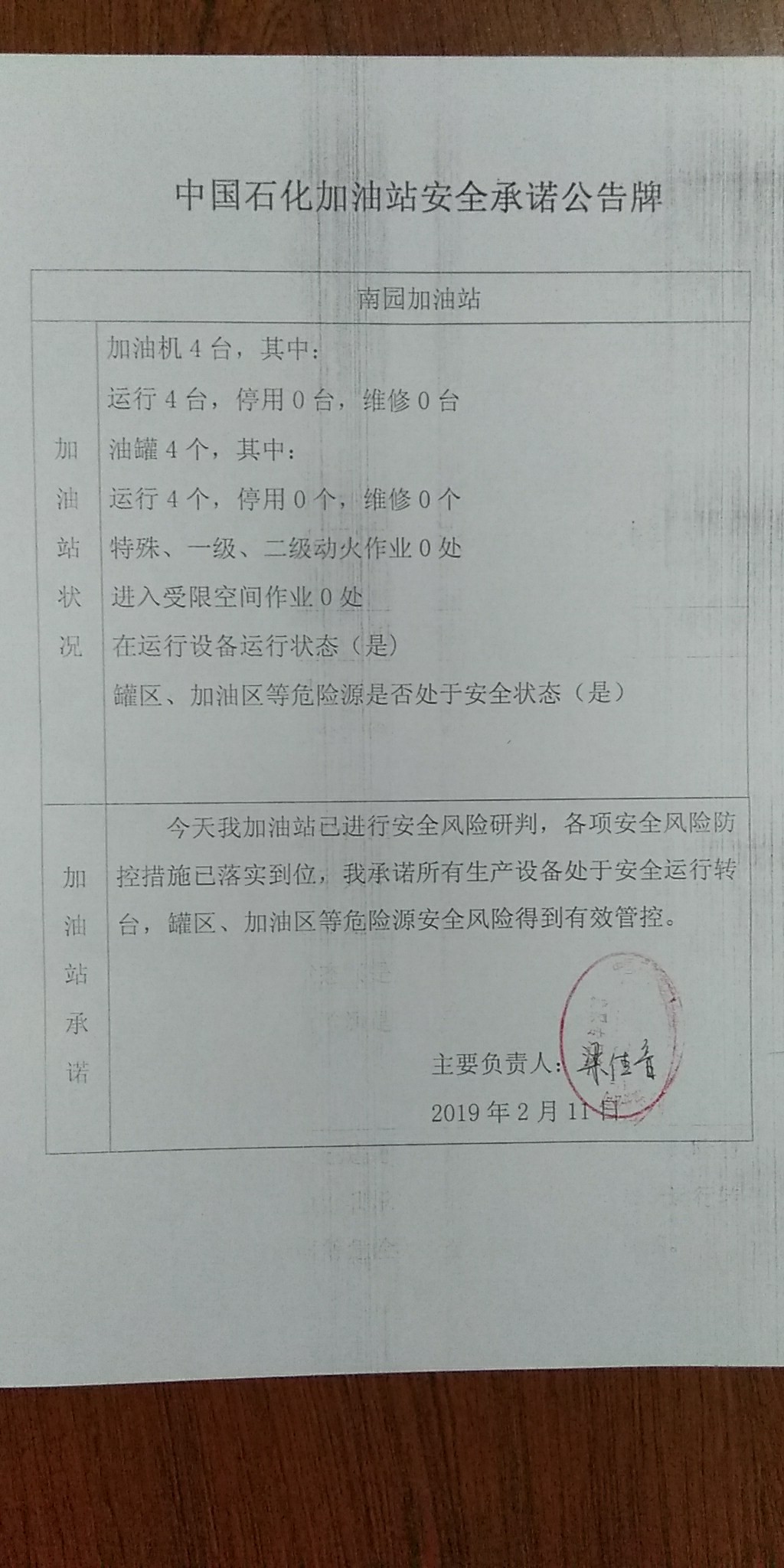 20190211安全承诺公告牌公示