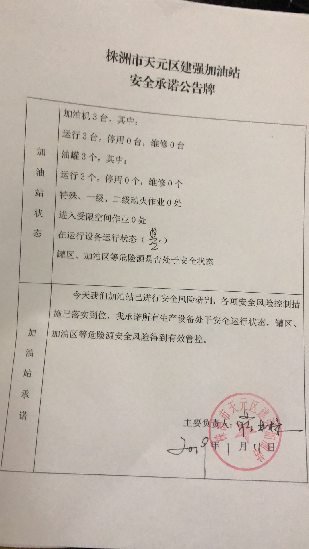 20190211安全承诺公告牌公示