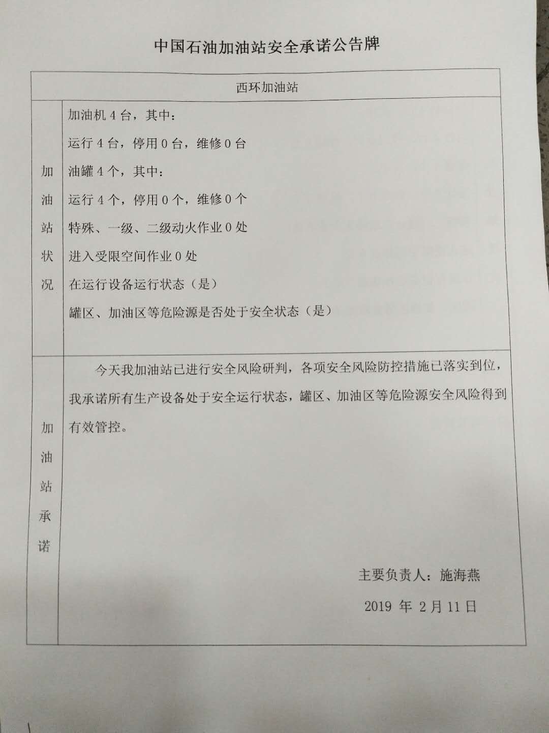 20190211安全承诺公告牌公示