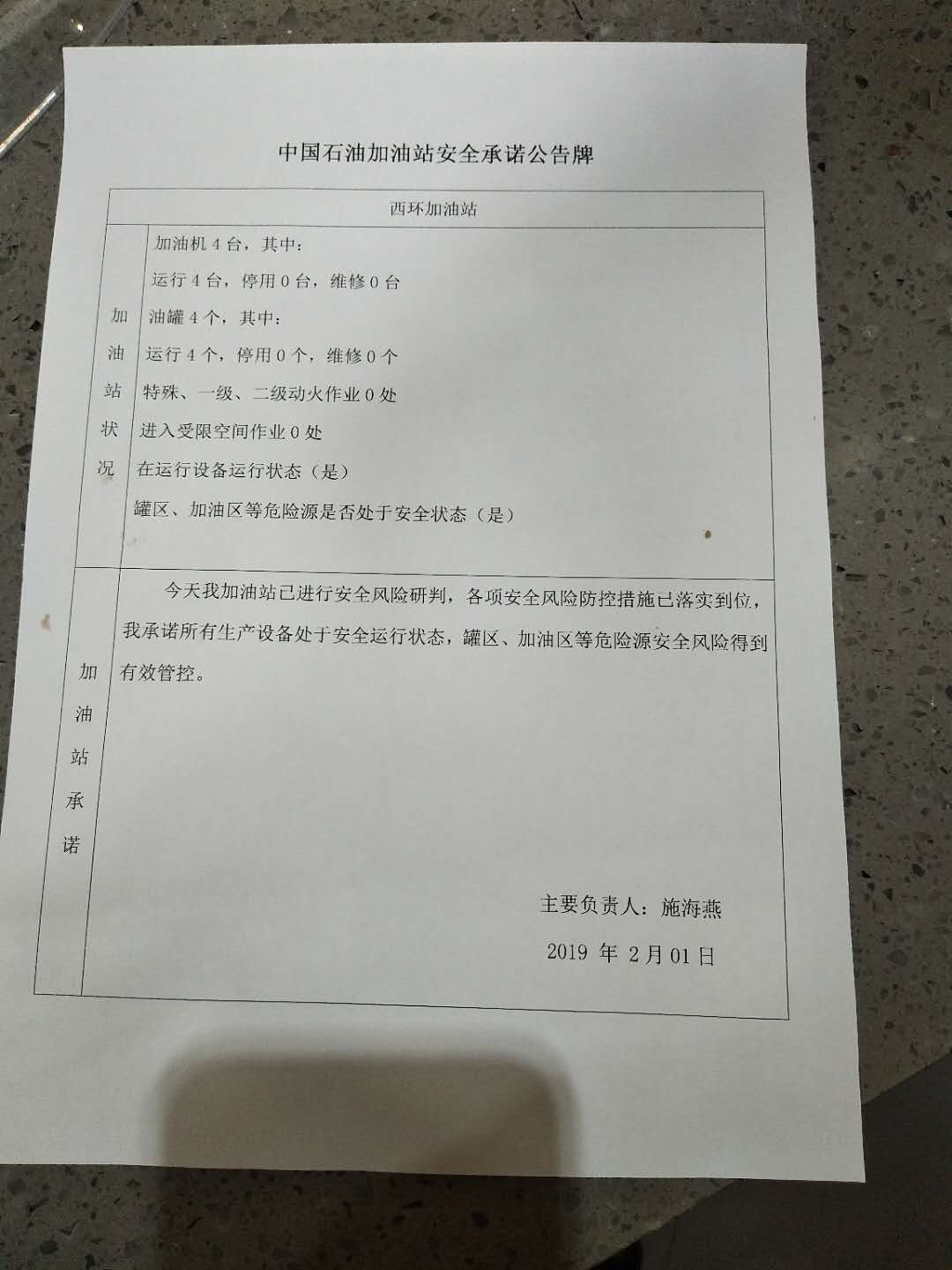 20190201安全承诺公告牌公示