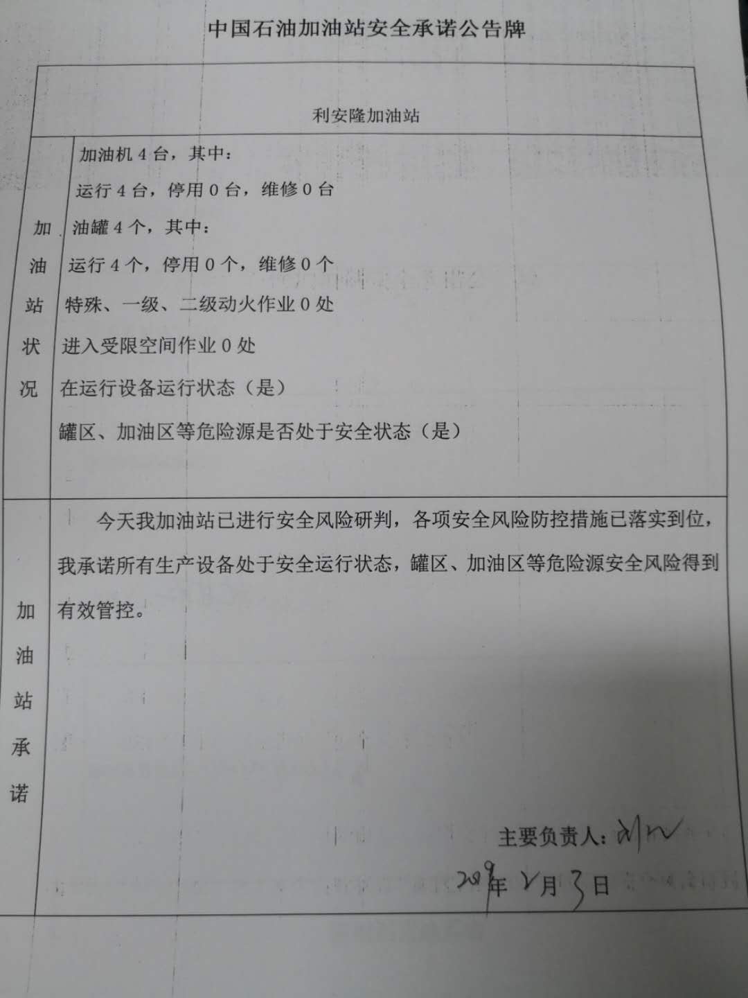 20190203安全承诺公告牌公示