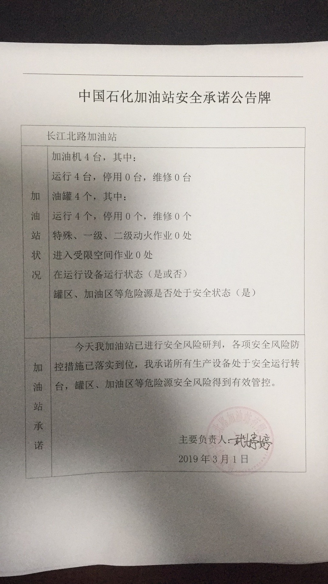 20190301安全承诺公告牌公示