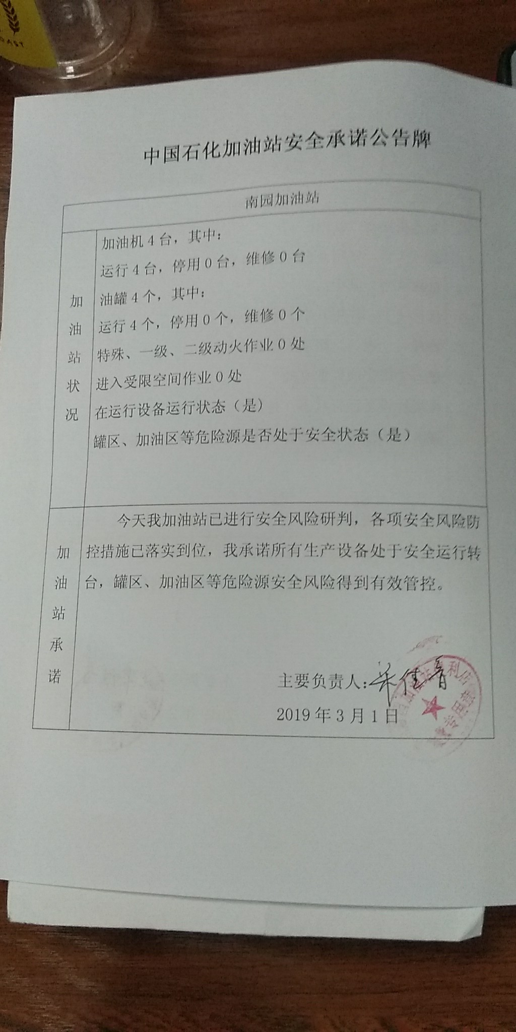 20190301安全承诺公告牌公示