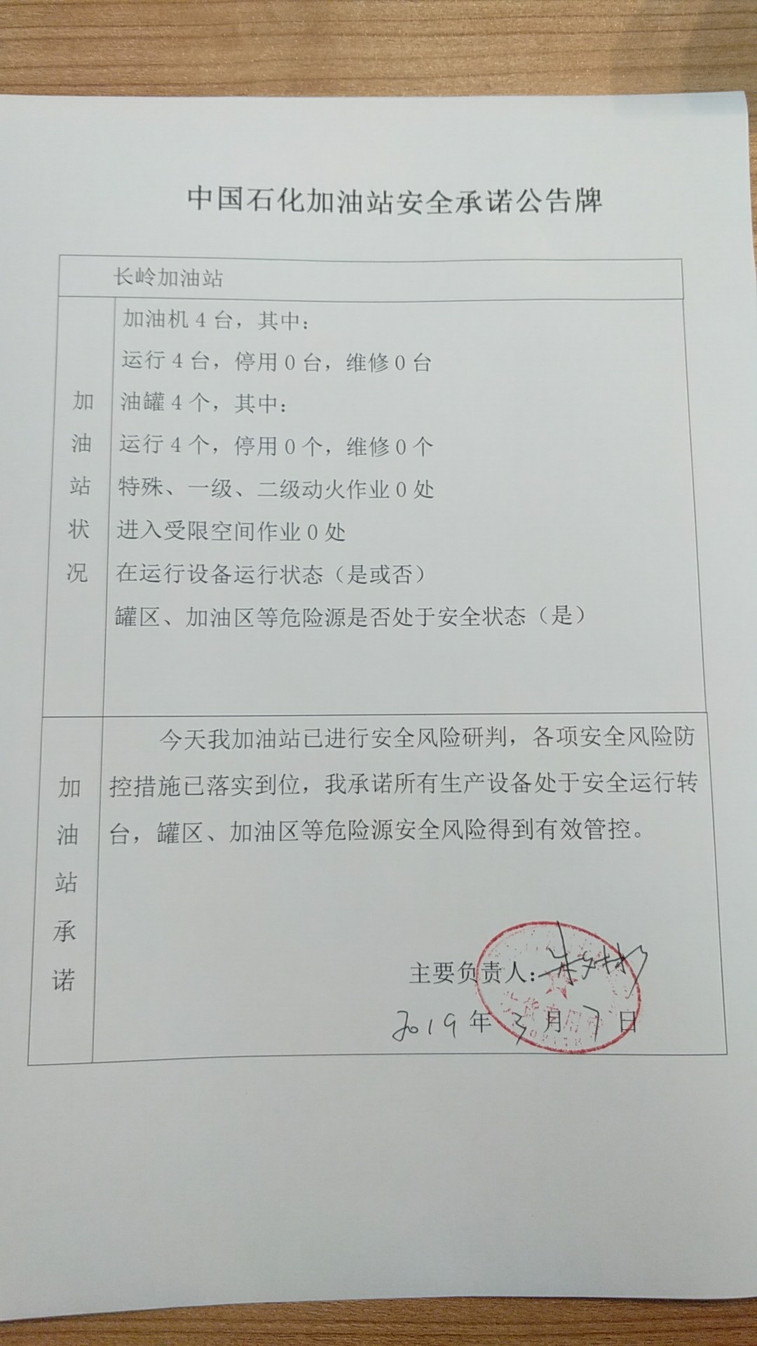 20190307安全承诺公告牌公示