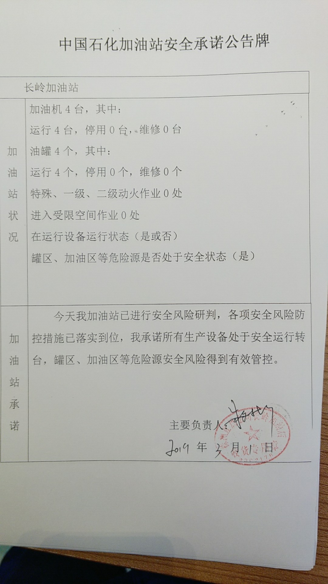 20190301安全承诺公告牌公示