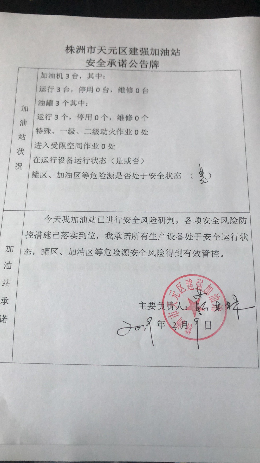 20190309安全承诺公告牌公示