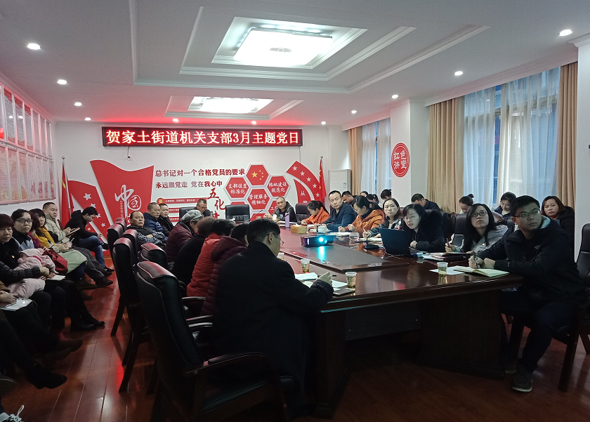 贺家土街道机关党支部举行3月主题党日活动暨专题组织生活会