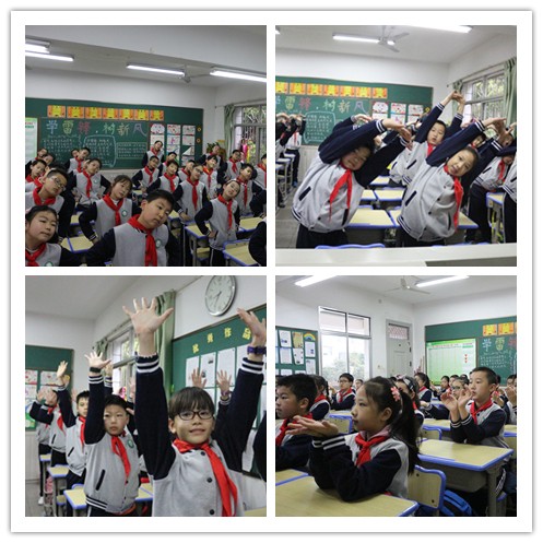 阳光体育室内操“嗨”起来 ——白鹤小学创编室内操应对阴雨天气