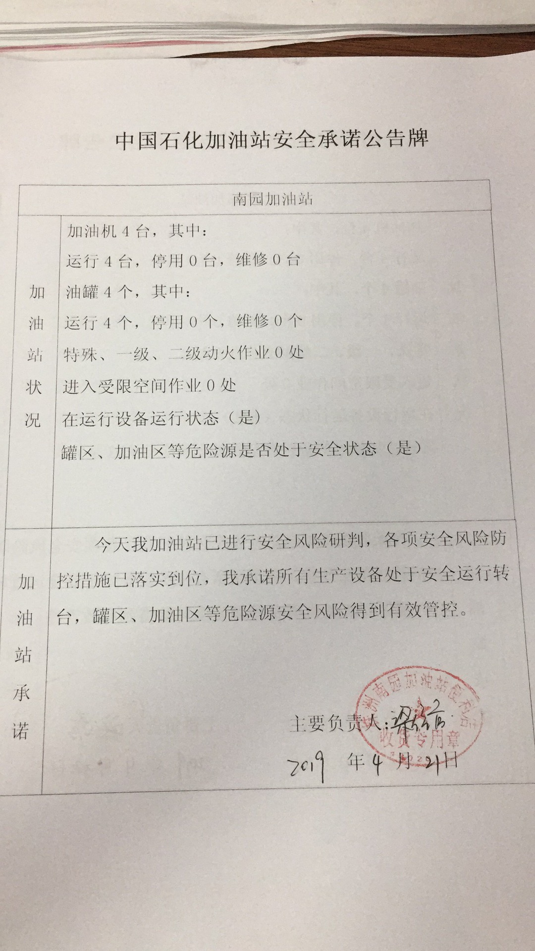 20190421安全承诺公告牌公示