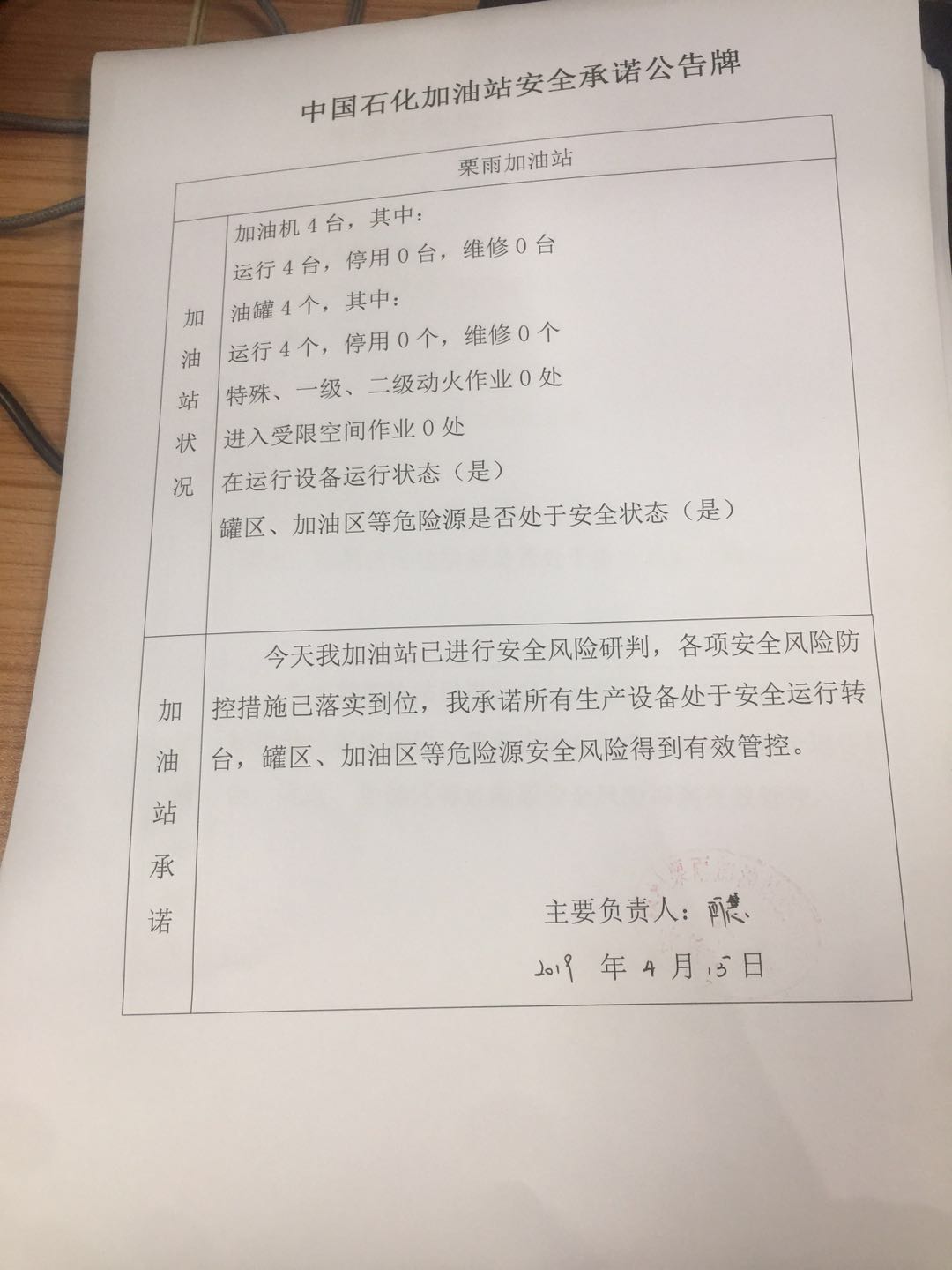 20190415安全承诺公告牌公示