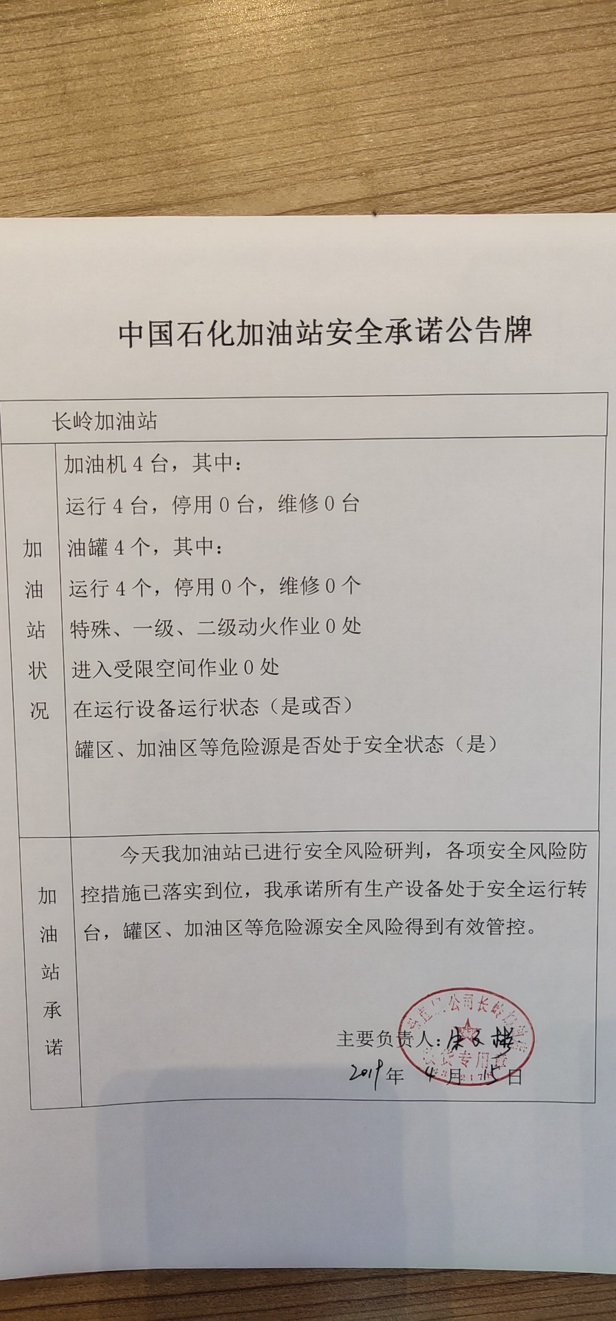 20190415安全承诺公告牌公示