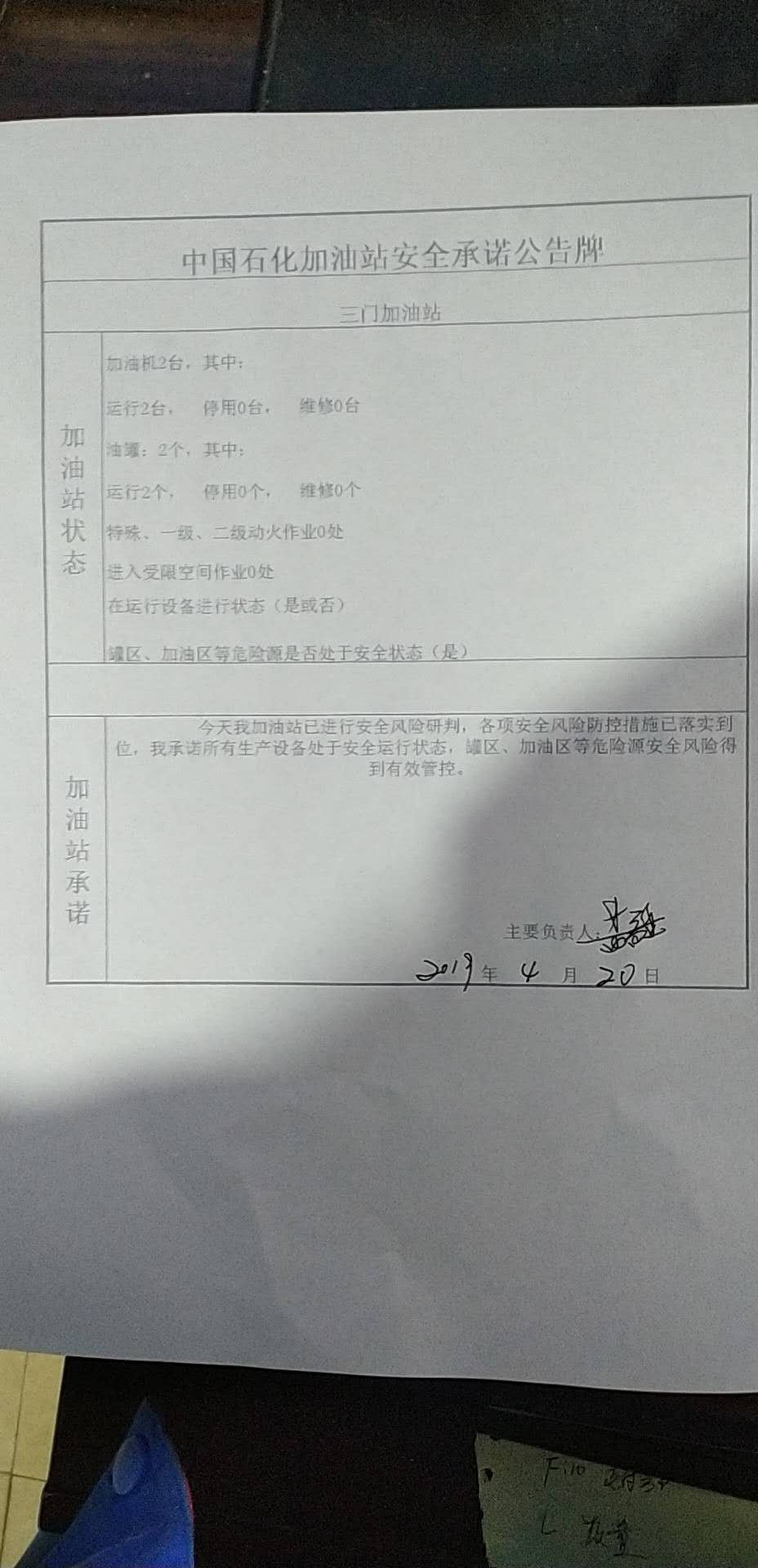 20190420安全承诺公告牌公示