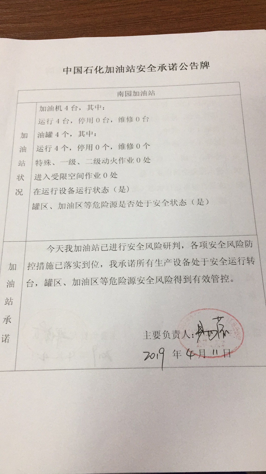 20190411安全承诺公告牌公示