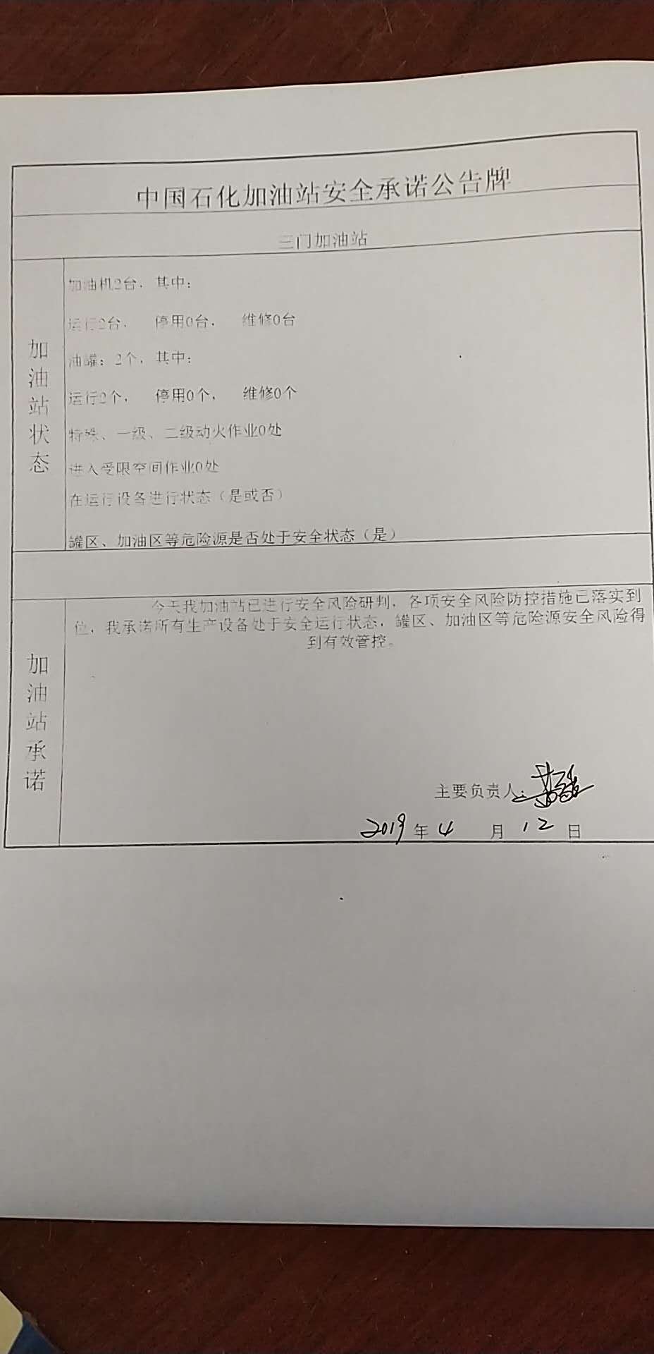 20190412安全承诺公告牌公示