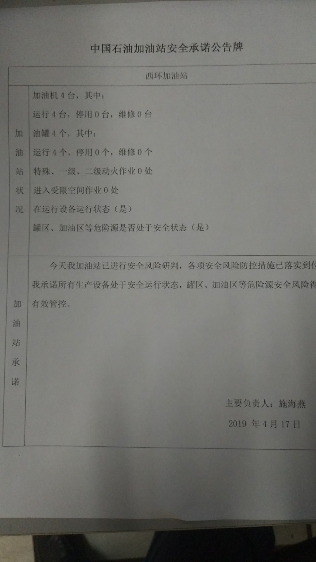 20190417安全承诺公告牌公