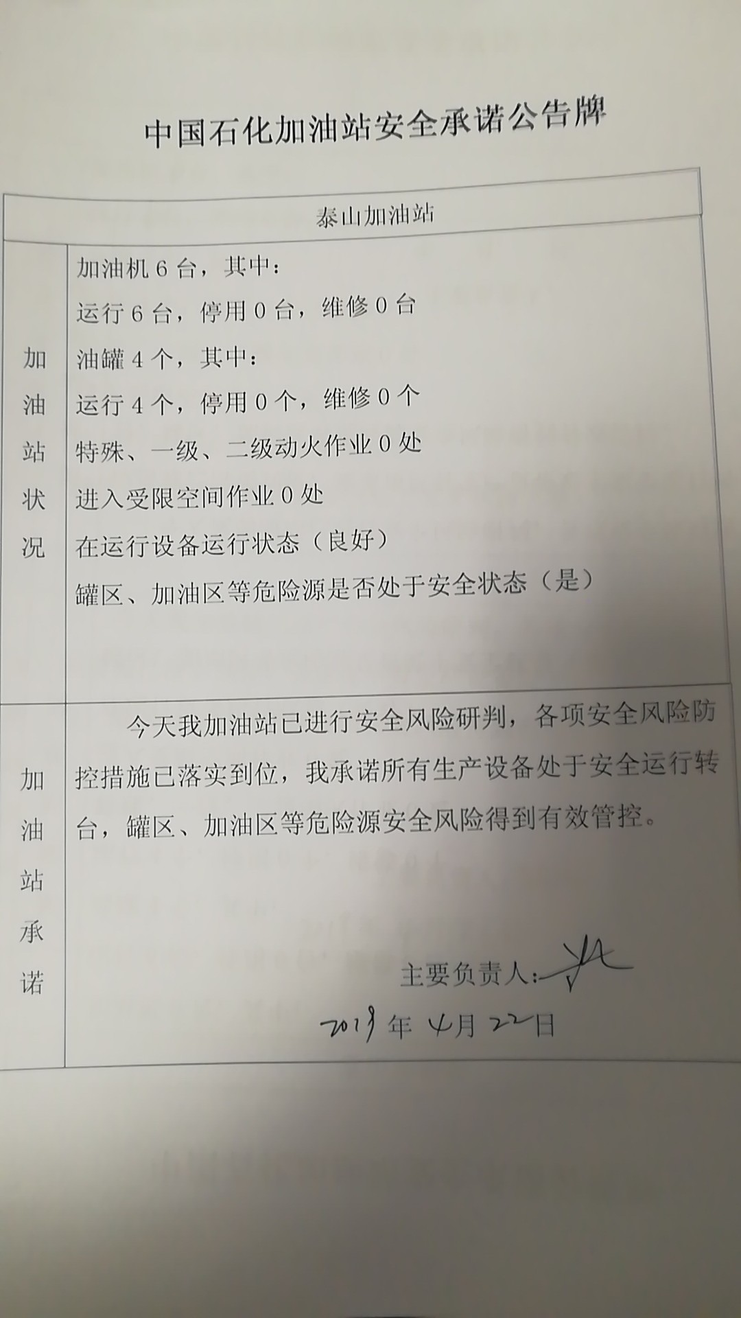 20190422安全承诺公告牌公示