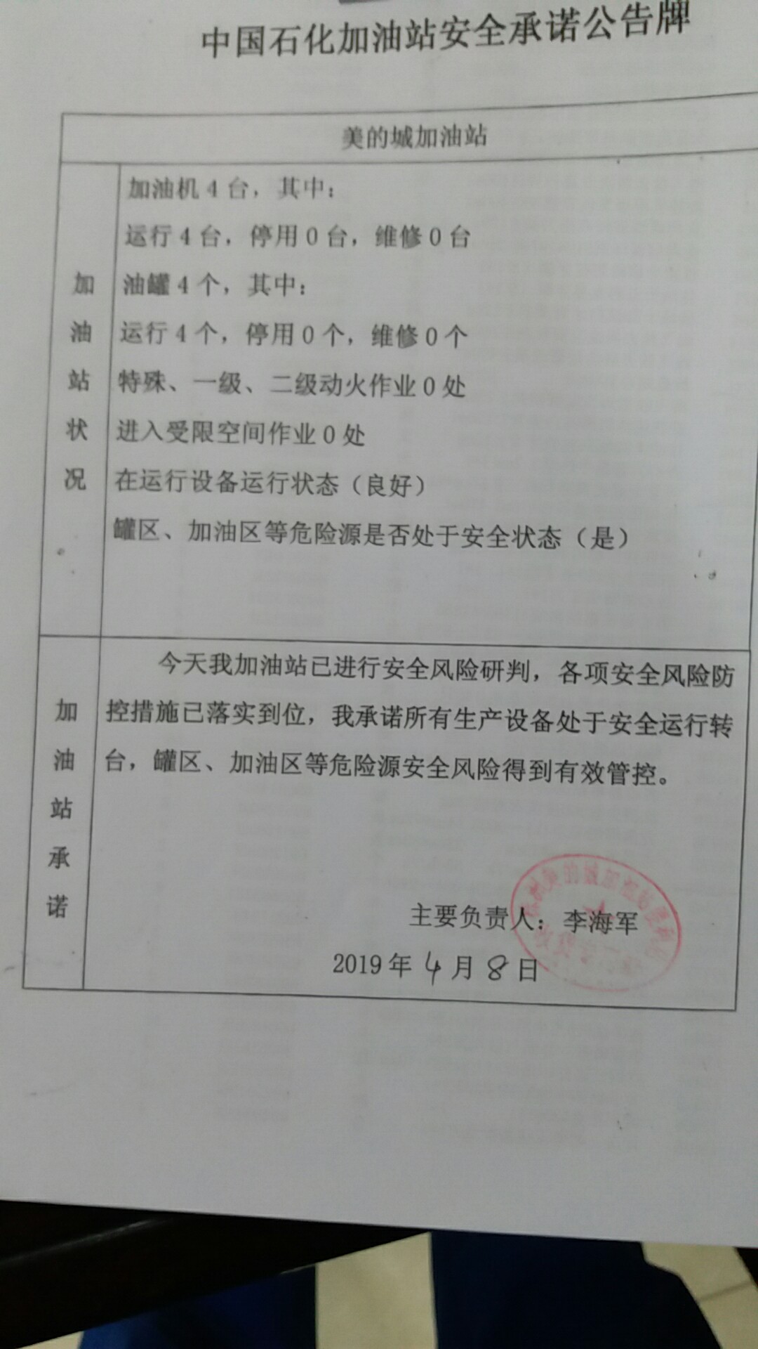 20190408安全承诺公告牌公示