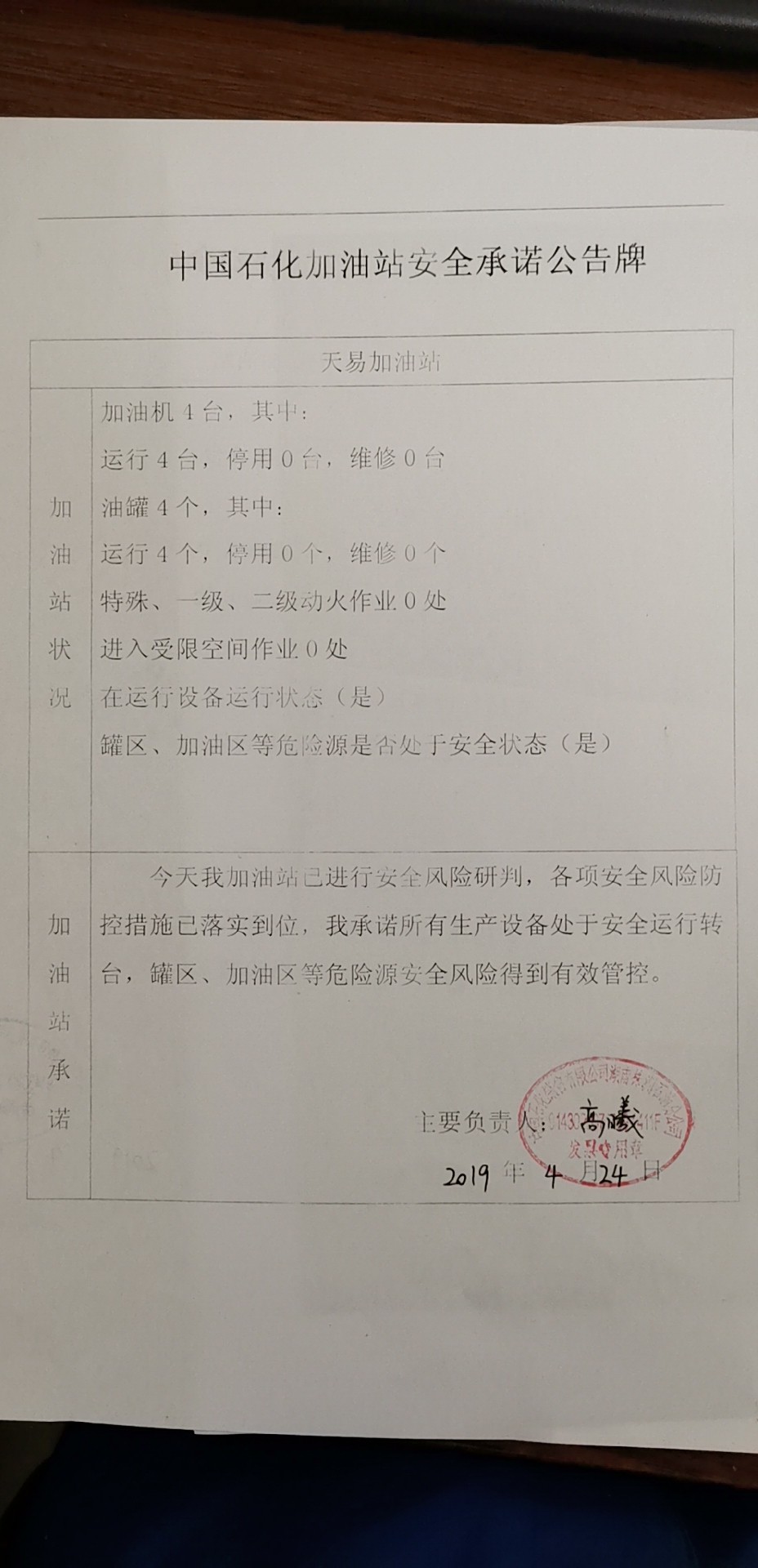 20190424安全承诺公告牌公示