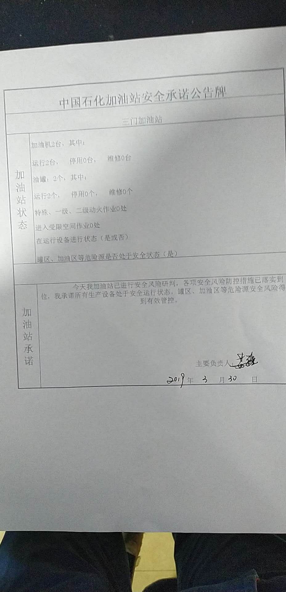 20190330安全承诺公告牌公示