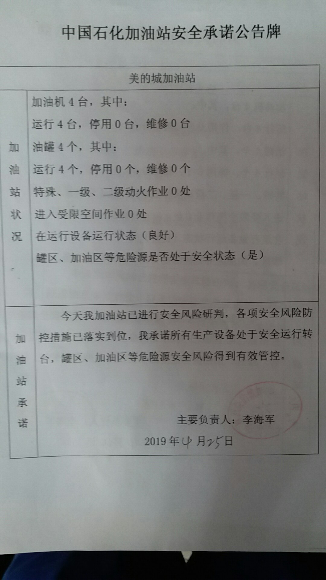 20190425安全承诺公告牌公示