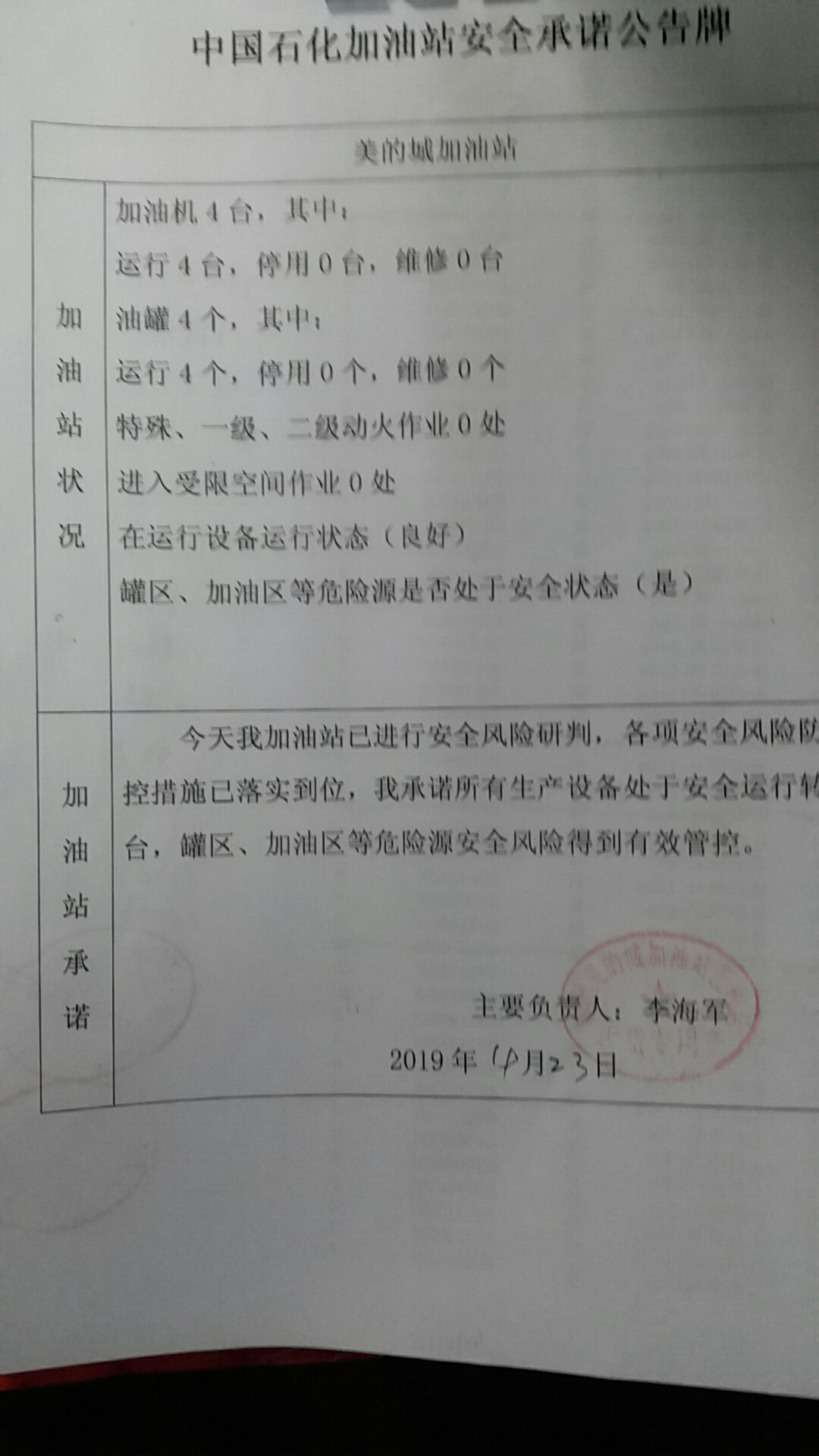 20190423安全承诺公告牌公示