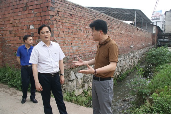 王利波实地调研黑臭水体治理情况并开展巡河