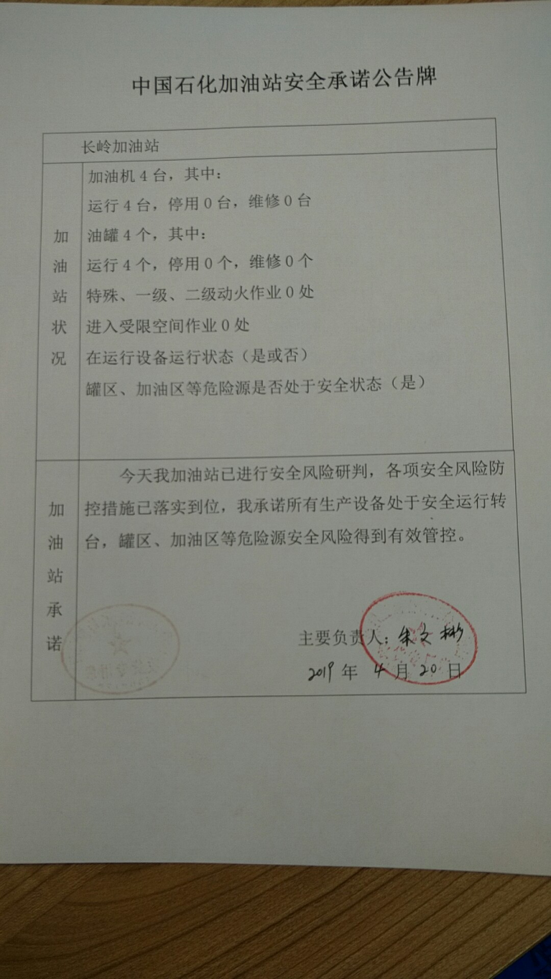 20190420安全承诺公告牌公示