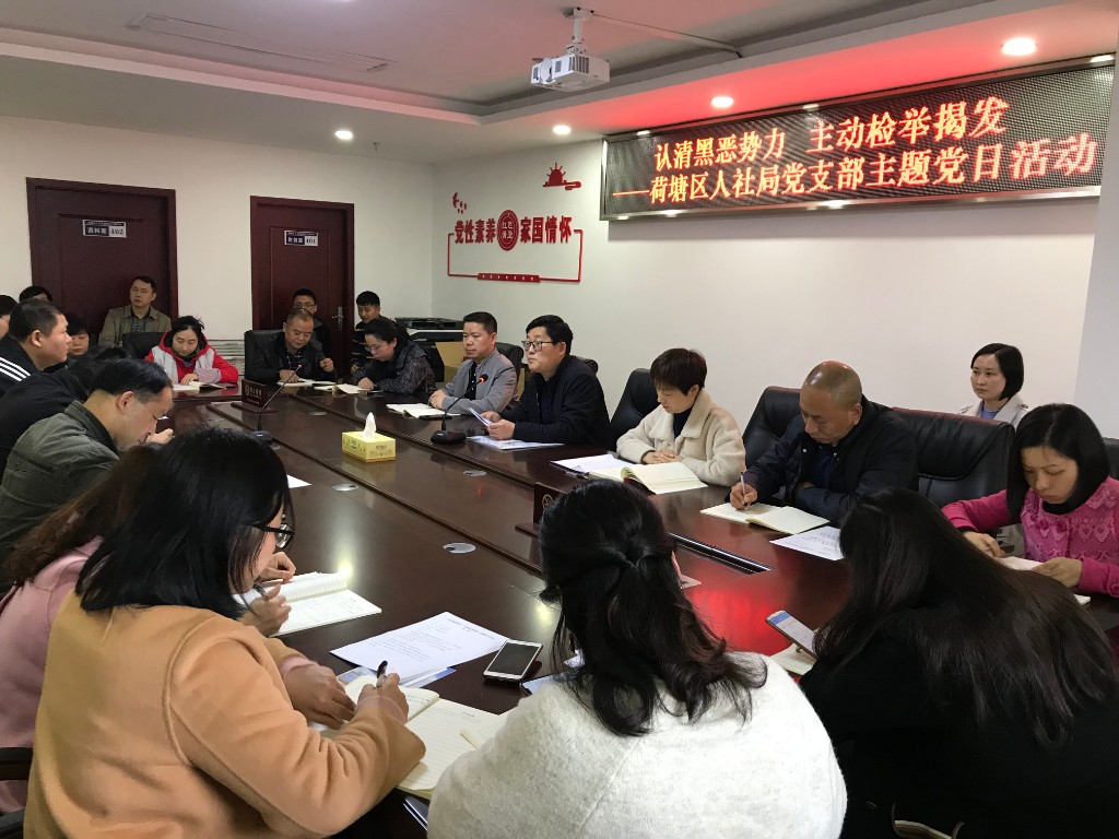 区人社局组织开展“认清黑恶势力，主动检举揭发”支部主题党日活动