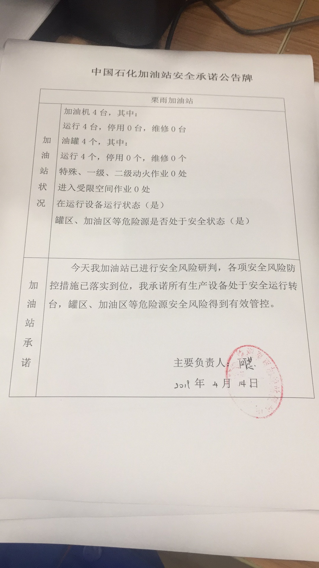 20190414安全承诺公告牌公示