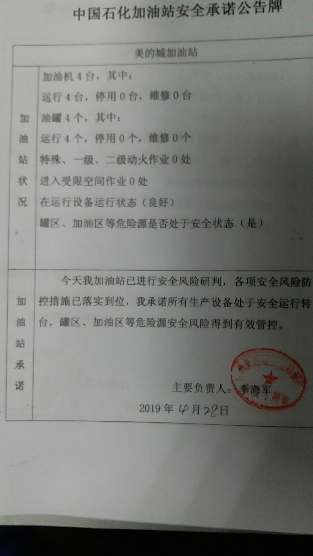 20190428安全承诺公告牌公示