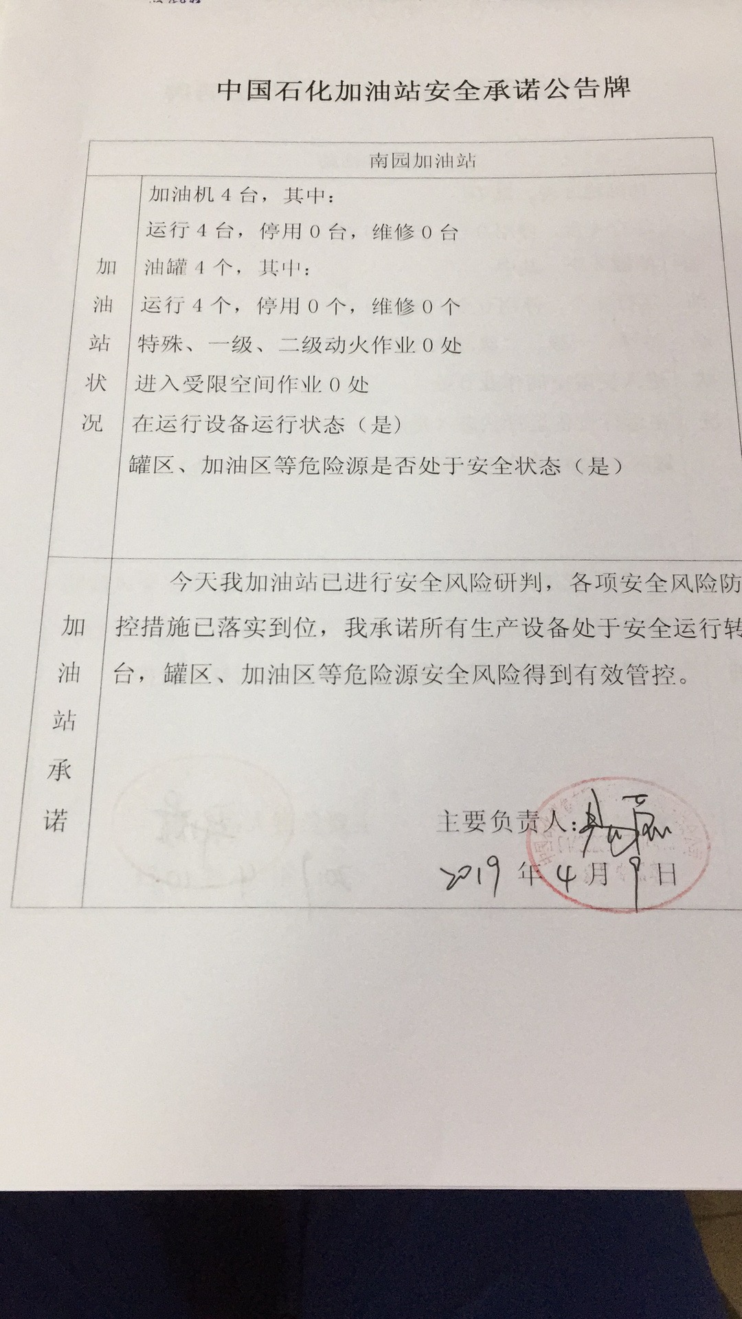 20190409安全承诺公告牌公示