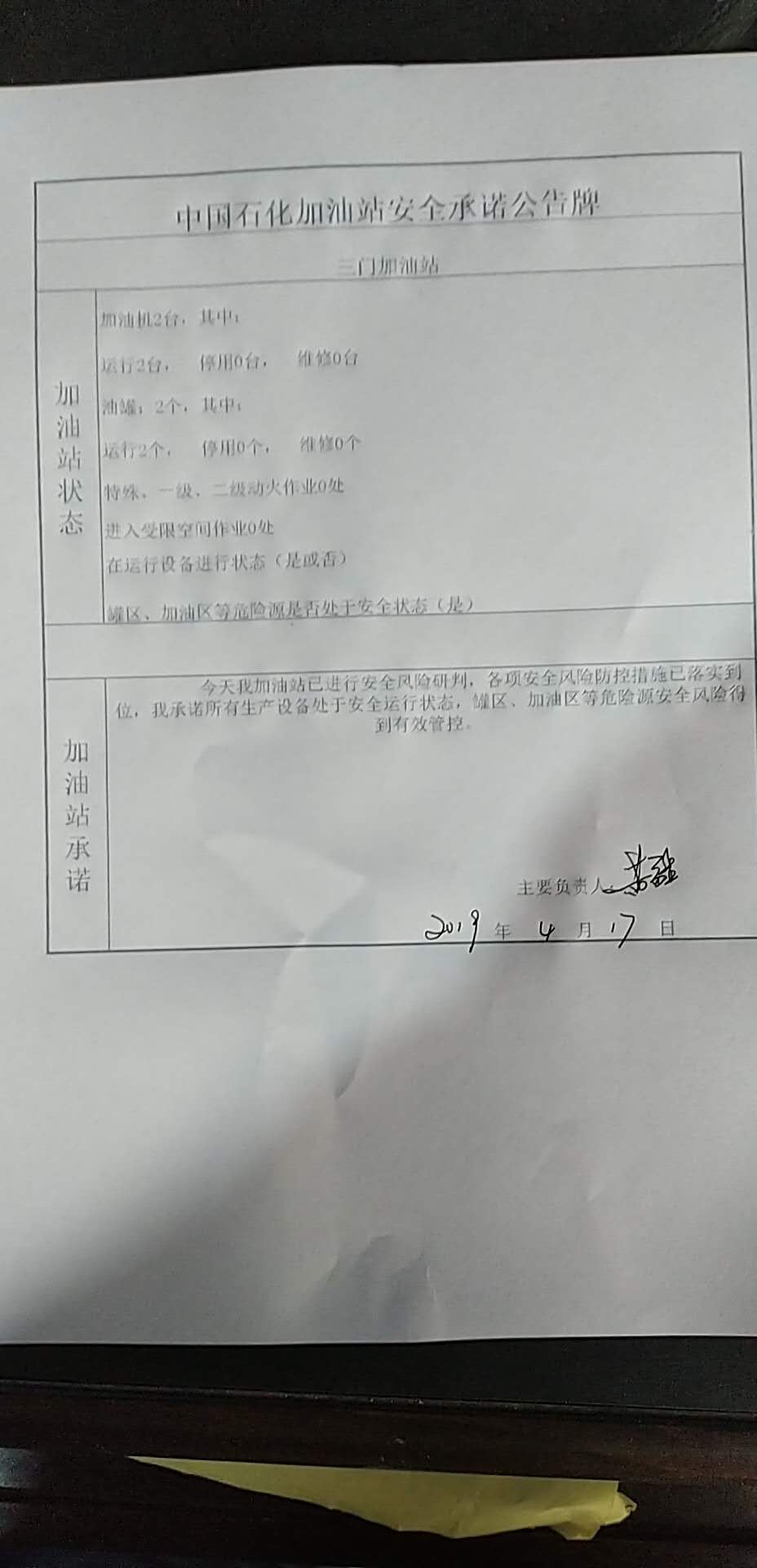 20190417安全承诺公告牌公
