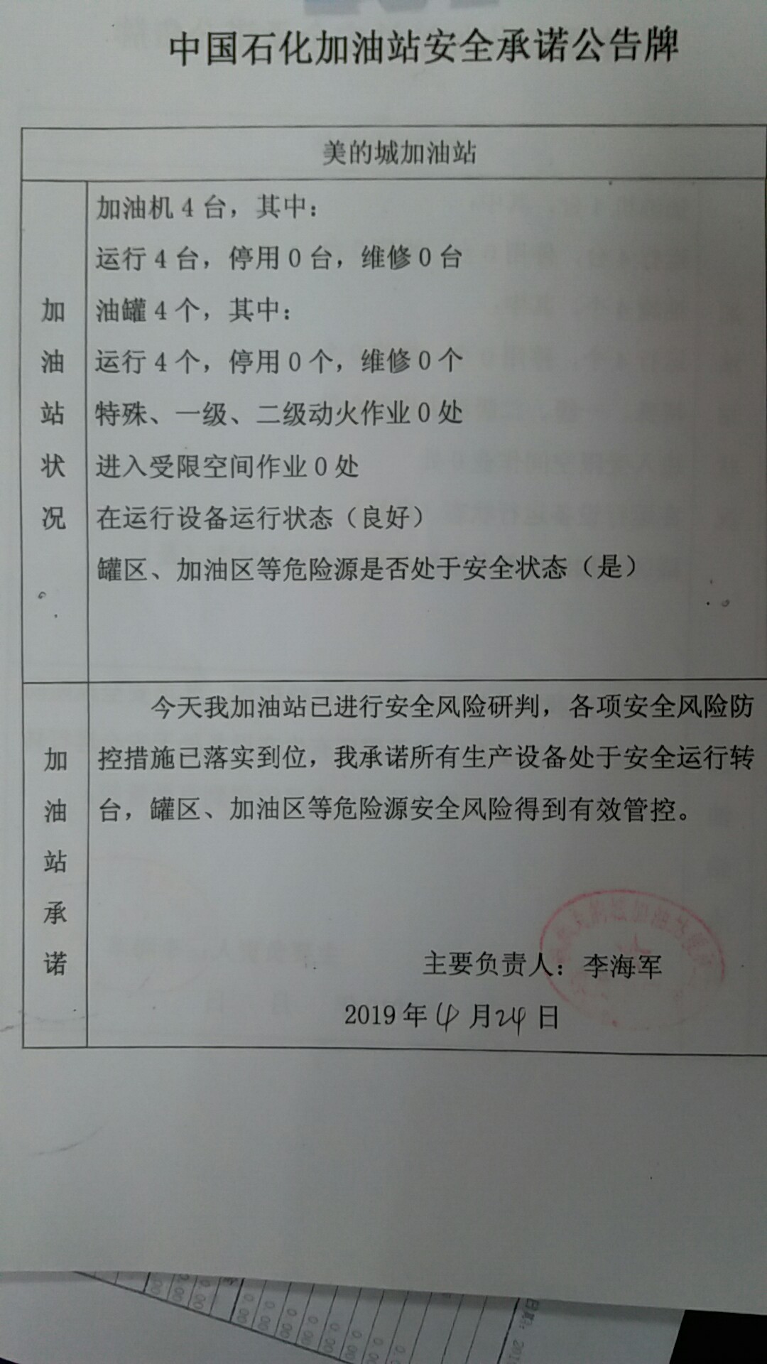 20190424安全承诺公告牌公示
