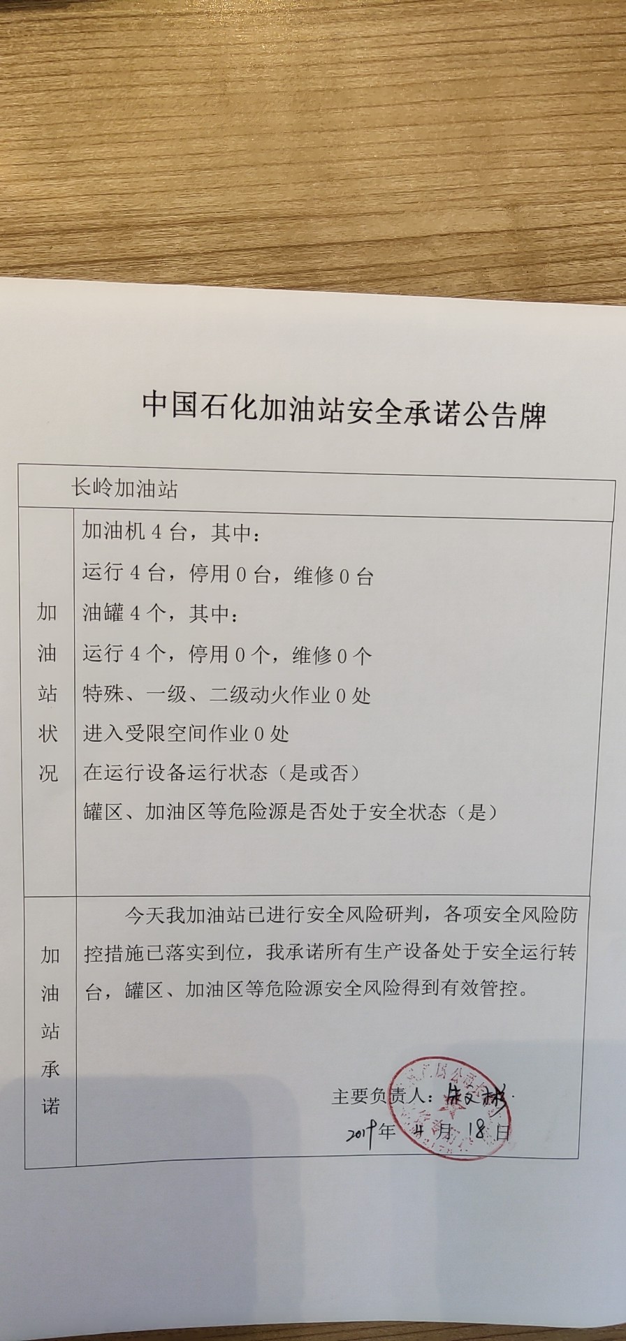 20190418安全承诺公告牌公示