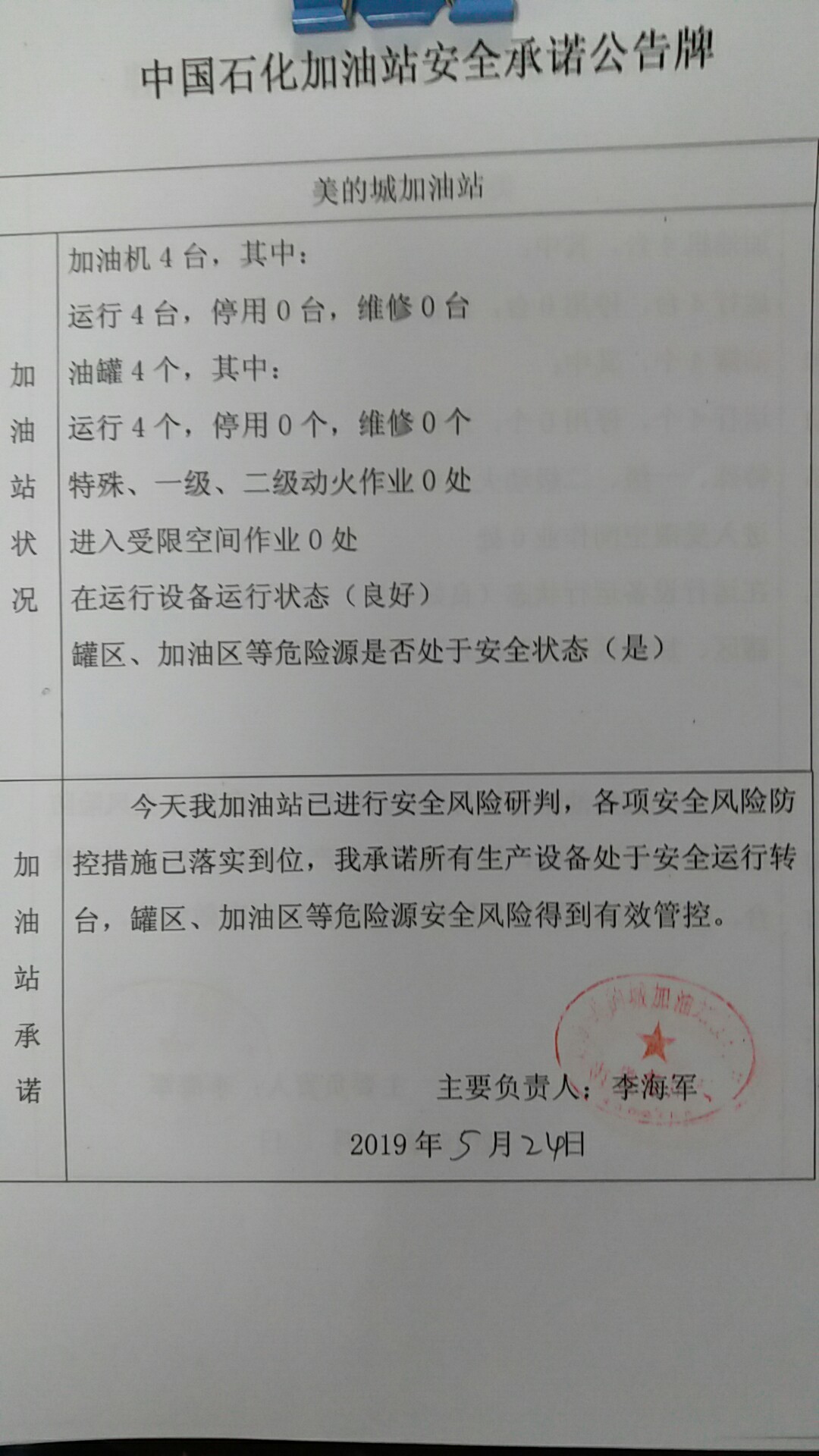 20190524安全承诺公告牌公示
