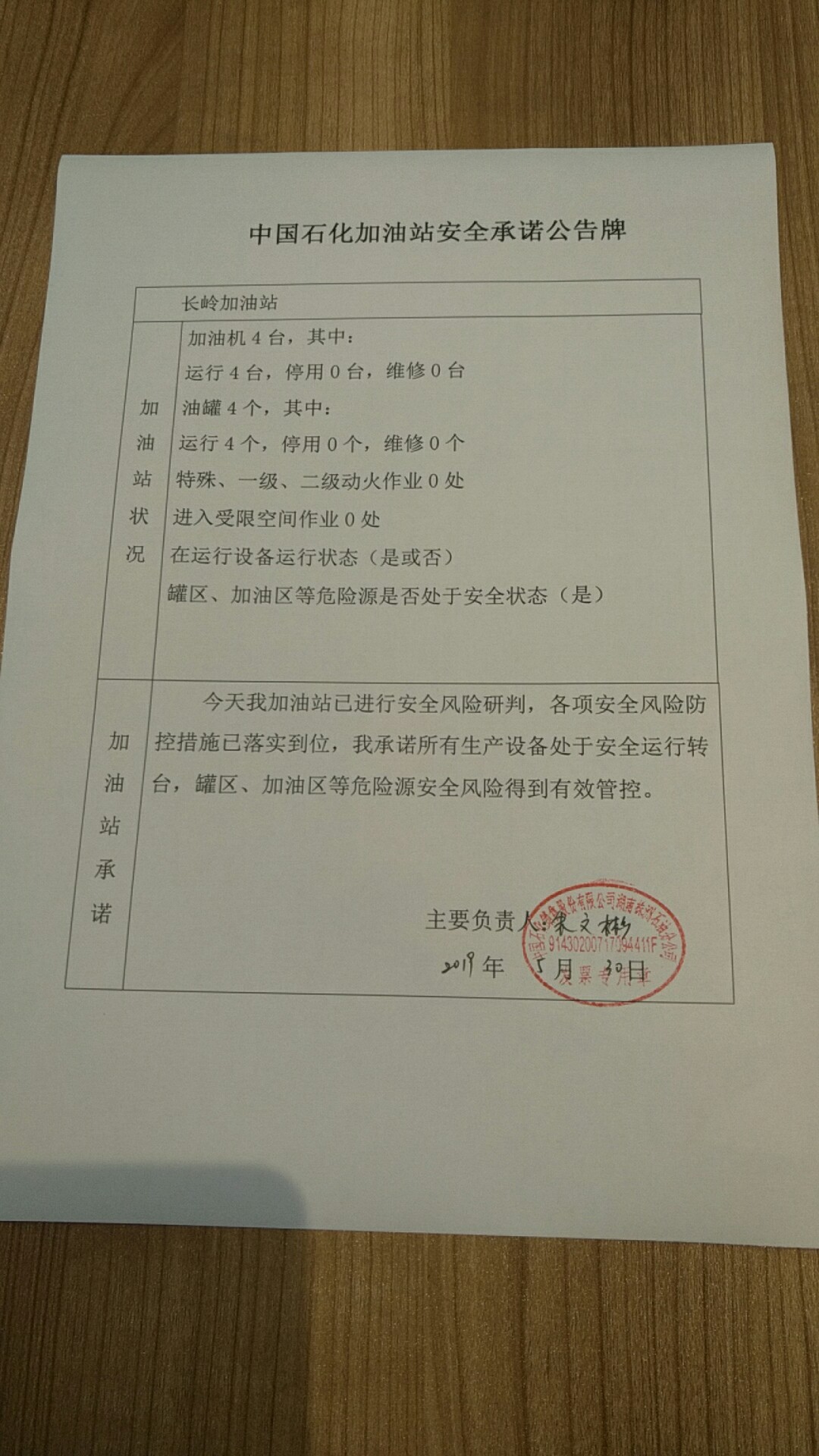 20190530安全承诺公告牌公示