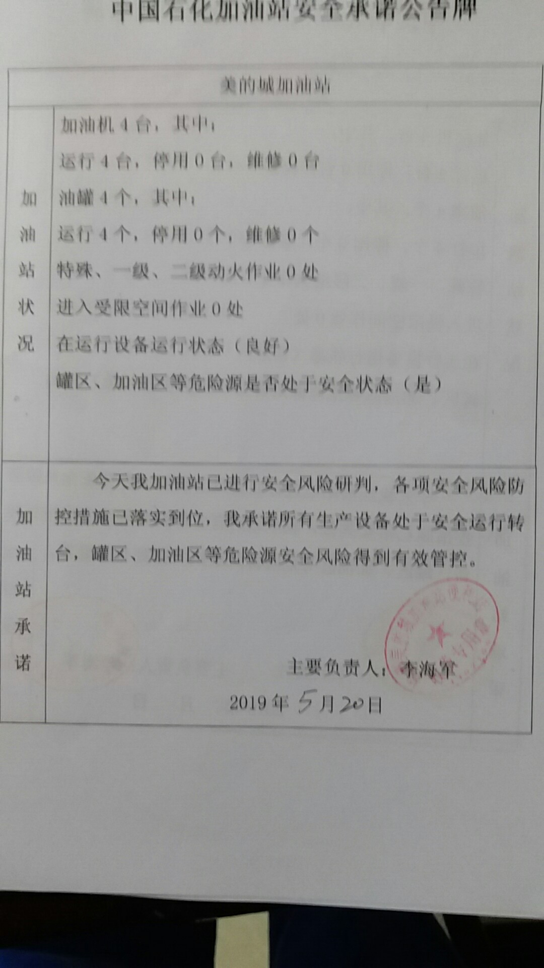 20190520安全承诺公告牌公示